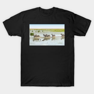 Zebras Crossing The Swamp T-Shirt